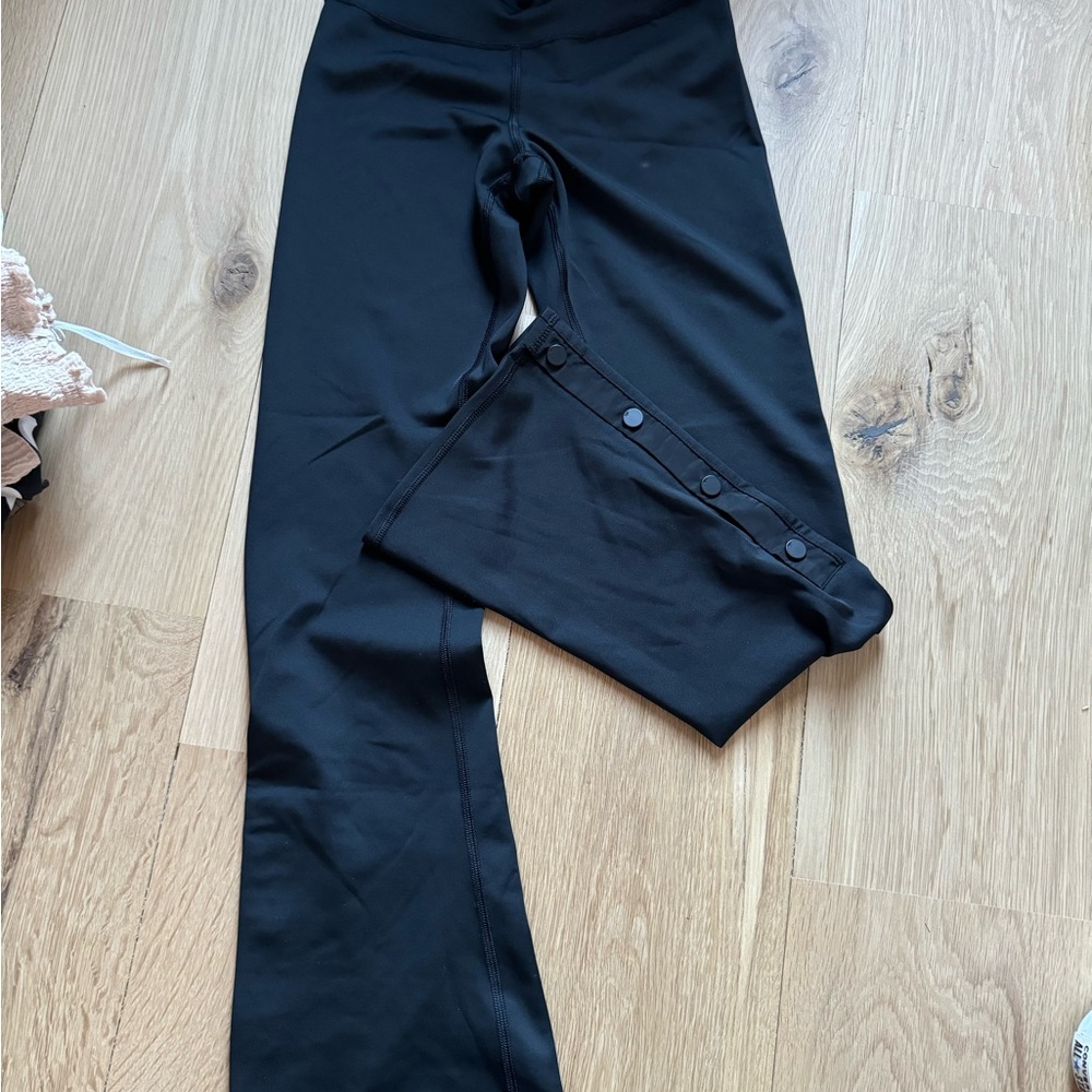 Black Button-Detail Pants